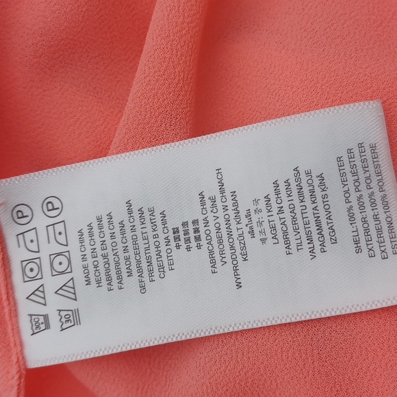 MICHAEL KORS Peachy Coral Chiffon-Like Sleeveless Feathery Flowy Hem Dress - Picture 9 of 10